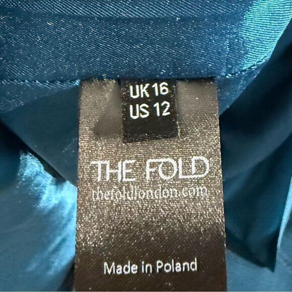 THE FOLD Islington Dress Dark Teal Sculpt
Stretch Crepe Elegant Dress SZ 12 - Picture 7 of 9